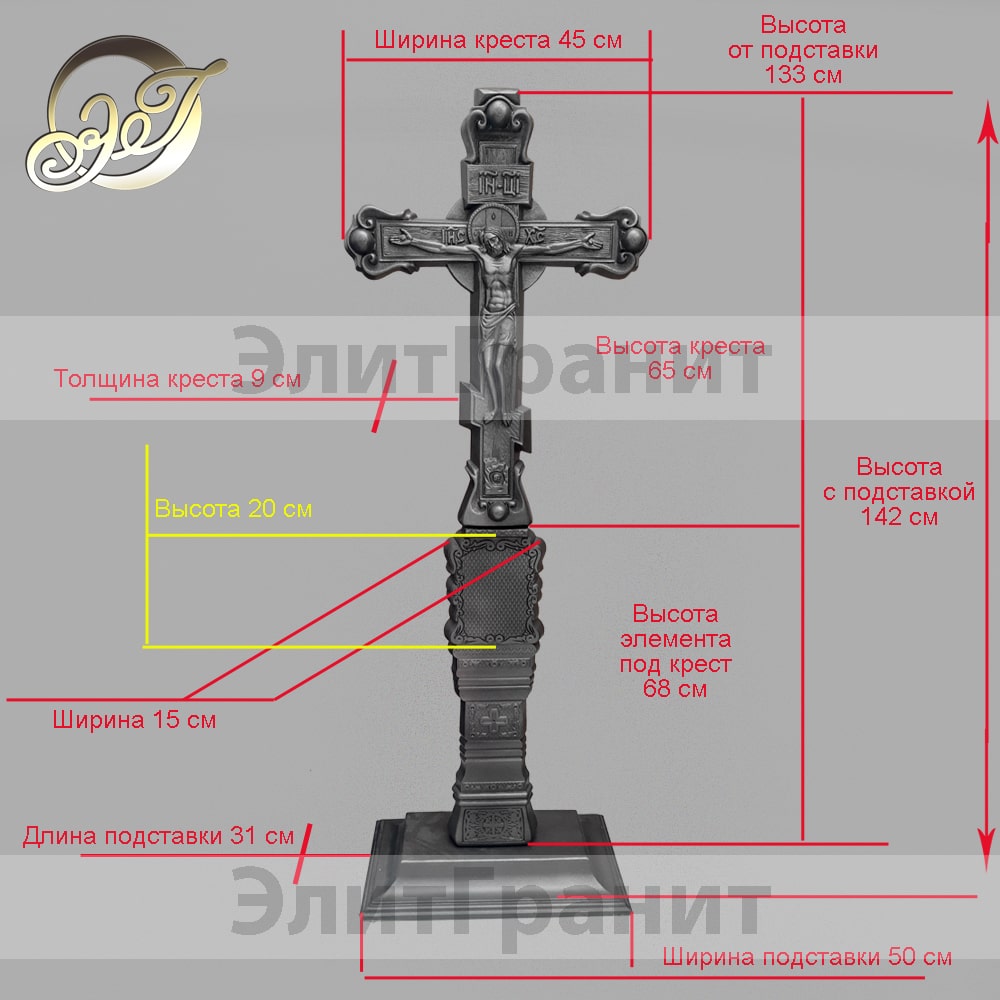 Какими должны быть размеры деревянного креста? Схема пропорций